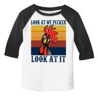 Look At My Pecker Look At It Apparel Funny Chicken Design Toddler Fine Jersey T-Shirt
