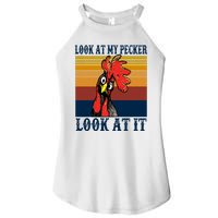 Look At My Pecker Look At It Apparel Funny Chicken Design Women’s Perfect Tri Rocker Tank