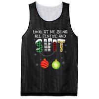 Look at Me Being All Festive Funny Christmas Saying Xmas Mesh Reversible Basketball Jersey Tank