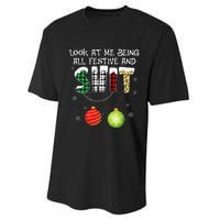 Look at Me Being All Festive Funny Christmas Saying Xmas Performance Sprint T-Shirt