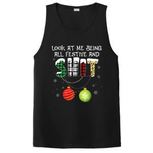 Look at Me Being All Festive Funny Christmas Saying Xmas PosiCharge Competitor Tank