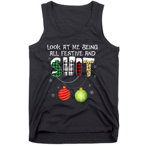 Look at Me Being All Festive Funny Christmas Saying Xmas Tank Top