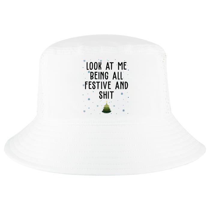 Look At Me Being All Festive And Shit Funny Christmas Cool Comfort Performance Bucket Hat