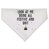 Look At Me Being All Festive And Shit Funny Christmas USA-Made Doggie Bandana