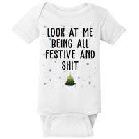 Look At Me Being All Festive And Shit Funny Christmas Baby Bodysuit