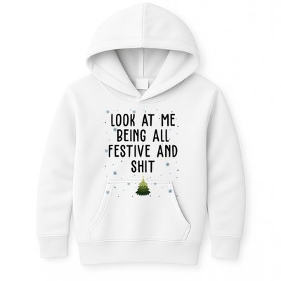 Look At Me Being All Festive And Shit Funny Christmas Kids Hoodie