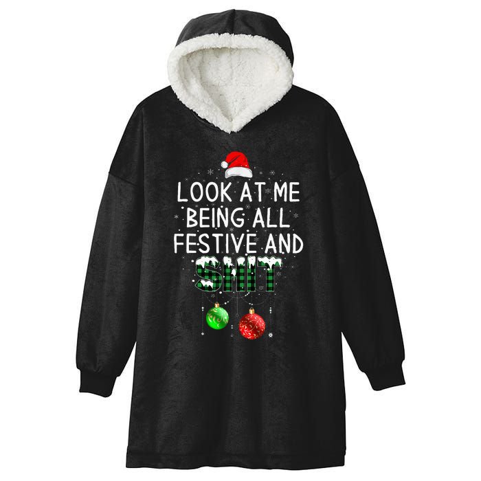 look at me being all festive Funny Christmas Hooded Wearable Blanket