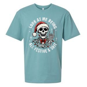 Look At Me Being All Festive And Funny Skeleton Sueded Cloud Jersey T-Shirt