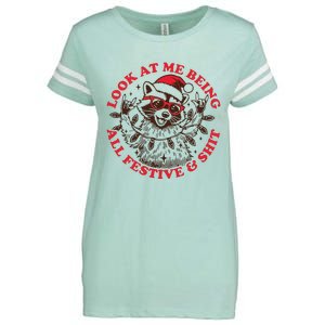 Look At Me Being All Festive Christmas Feral Girl Enza Ladies Jersey Football T-Shirt