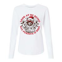 Look At Me Being All Festive Christmas Feral Girl Womens Cotton Relaxed Long Sleeve T-Shirt