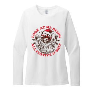 Look At Me Being All Festive Christmas Feral Girl Womens CVC Long Sleeve Shirt