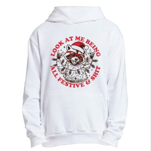 Look At Me Being All Festive Christmas Feral Girl Urban Pullover Hoodie