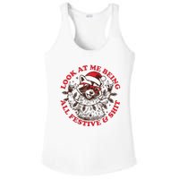 Look At Me Being All Festive Christmas Feral Girl Ladies PosiCharge Competitor Racerback Tank