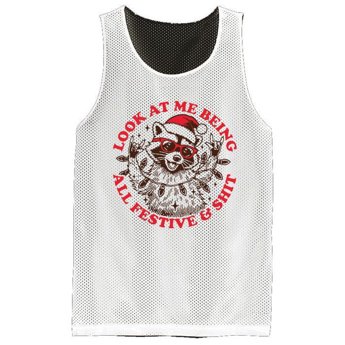 Look At Me Being All Festive Christmas Feral Girl Mesh Reversible Basketball Jersey Tank