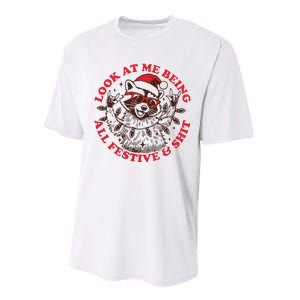 Look At Me Being All Festive Christmas Feral Girl Performance Sprint T-Shirt