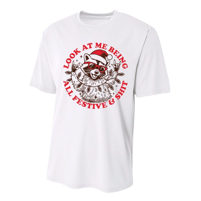 Look At Me Being All Festive Christmas Feral Girl Performance Sprint T-Shirt