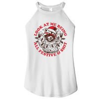 Look At Me Being All Festive Christmas Feral Girl Women's Perfect Tri Rocker Tank