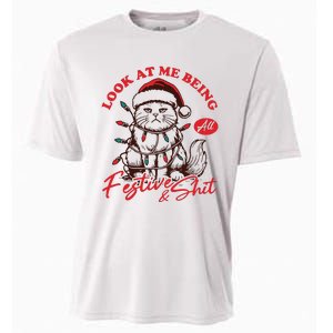 Look At Me Being All Festive Grumpy Cat Christmas Cooling Performance Crew T-Shirt