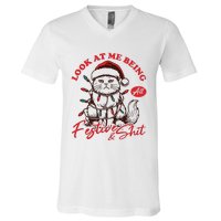 Look At Me Being All Festive Grumpy Cat Christmas V-Neck T-Shirt