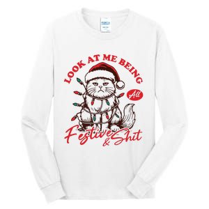 Look At Me Being All Festive Grumpy Cat Christmas Tall Long Sleeve T-Shirt