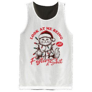 Look At Me Being All Festive Grumpy Cat Christmas Mesh Reversible Basketball Jersey Tank