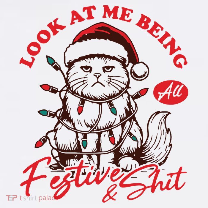 Look At Me Being All Festive Grumpy Cat Christmas Mousepad