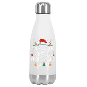 Look At Me Being All Festive And Shit Funny Christmas Stainless Steel Insulated Water Bottle