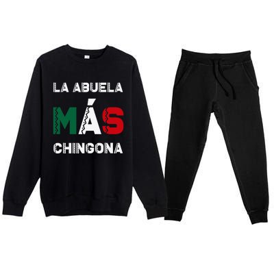 La Abuela MáS Chingona Grandmother Premium Crewneck Sweatsuit Set