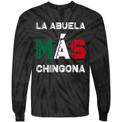 La Abuela MáS Chingona Grandmother Tie-Dye Long Sleeve Shirt