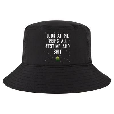 Look At Me Being All Festive And Shit Funny Christmas Cool Comfort Performance Bucket Hat