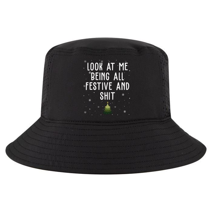Look At Me Being All Festive And Shit Funny Christmas Cool Comfort Performance Bucket Hat