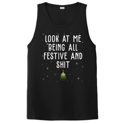 Look At Me Being All Festive And Shit Funny Christmas PosiCharge Competitor Tank