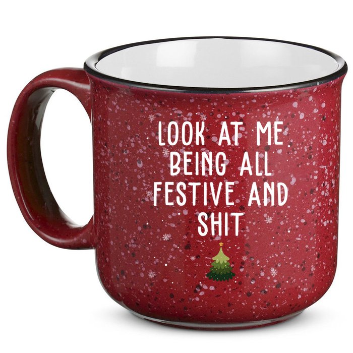 Look At Me Being All Festive And Shit Funny Christmas 15oz Campfire Ceramic Mug
