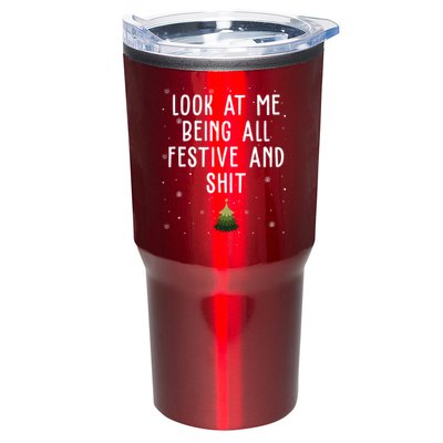 Look At Me Being All Festive And Shit Funny Christmas Tumbler