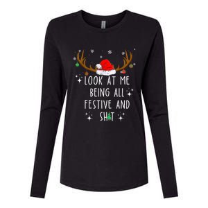 Look At Me Being All Festive And Funny Christmas Tree Womens Cotton Relaxed Long Sleeve T-Shirt