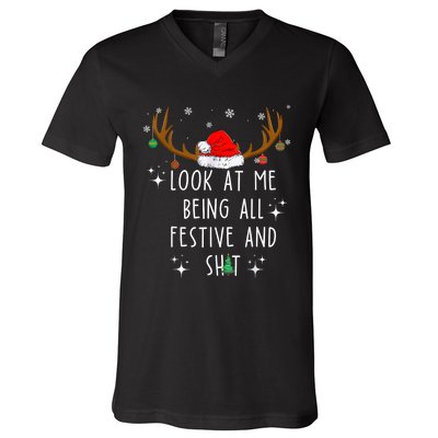 Look At Me Being All Festive And Funny Christmas Tree V-Neck T-Shirt