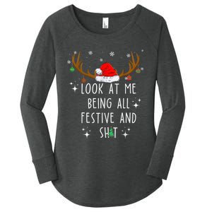 Look At Me Being All Festive And Funny Christmas Tree Women's Perfect Tri Tunic Long Sleeve Shirt