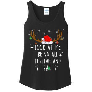 Look At Me Being All Festive And Funny Christmas Tree Ladies Essential Tank