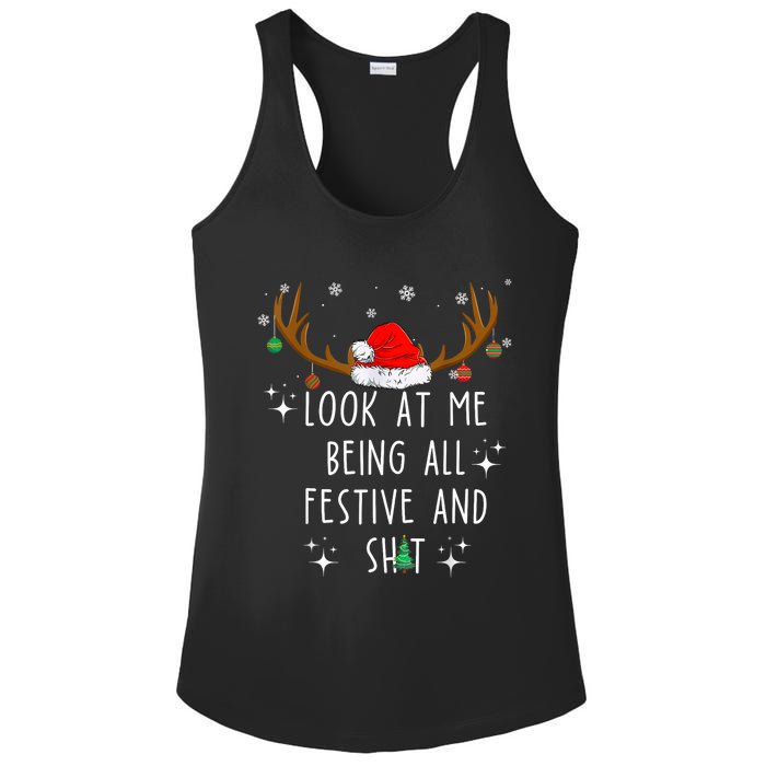 Look At Me Being All Festive And Funny Christmas Tree Ladies PosiCharge Competitor Racerback Tank