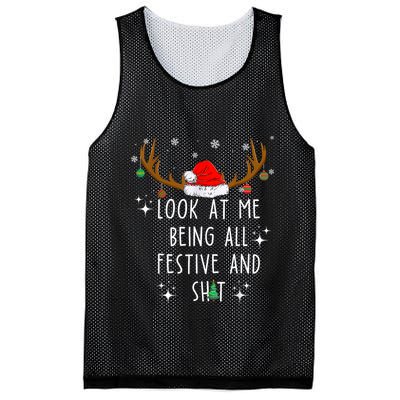 Look At Me Being All Festive And Funny Christmas Tree Mesh Reversible Basketball Jersey Tank