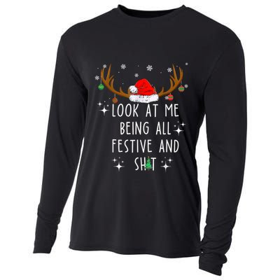Look At Me Being All Festive And Funny Christmas Tree Cooling Performance Long Sleeve Crew