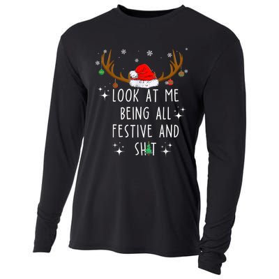 Look At Me Being All Festive And Funny Christmas Tree Cooling Performance Long Sleeve Crew