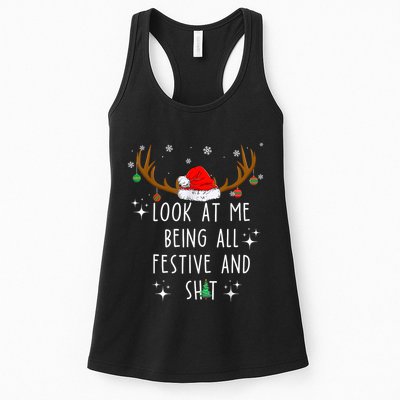 Look At Me Being All Festive And Funny Christmas Tree Womens Tank Top