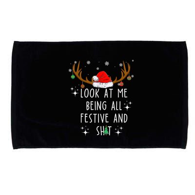 Look At Me Being All Festive And Funny Christmas Tree Microfiber Hand Towel