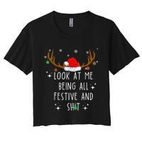 Look At Me Being All Festive And Funny Christmas Tree Women's Crop Top Tee