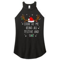 Look At Me Being All Festive And Funny Christmas Tree Women's Perfect Tri Rocker Tank