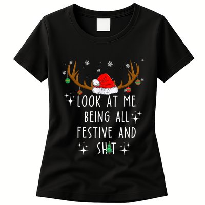 Look At Me Being All Festive And Funny Christmas Tree Womens T-Shirt