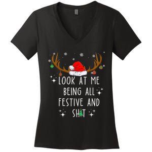 Look At Me Being All Festive And Funny Christmas Tree Women's V-Neck T-Shirt