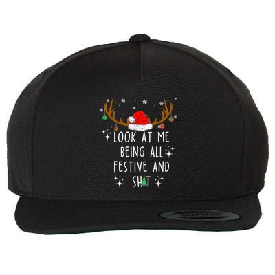 Look At Me Being All Festive And Funny Christmas Tree Wool Snapback Cap