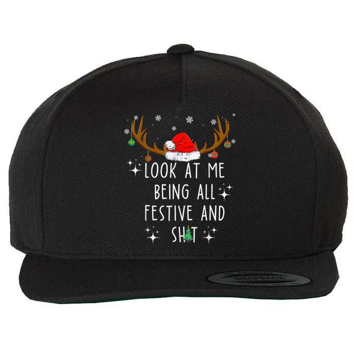 Look At Me Being All Festive And Funny Christmas Tree Wool Snapback Cap